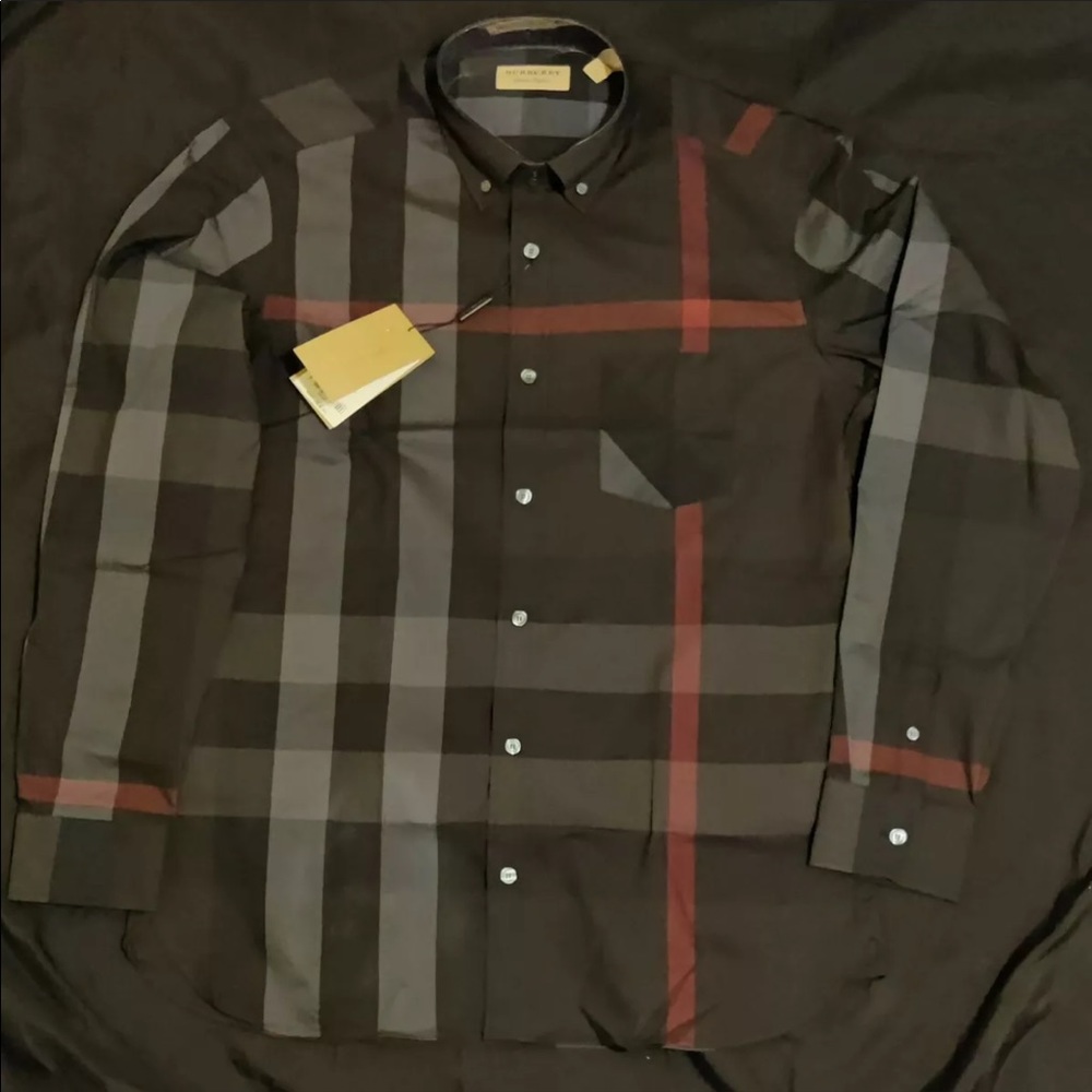 Mens Navy Blue Size M Burberry long sleeve shirt